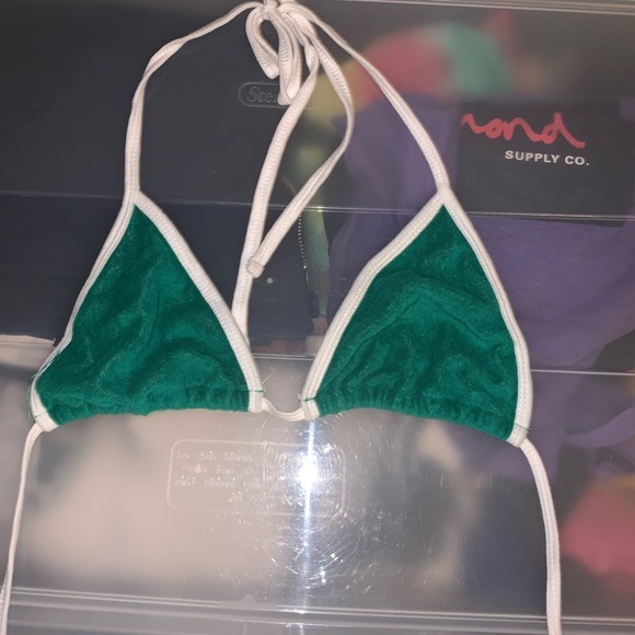 American Apparel Terry cloth green bikini top an shorts - Picture 2 of 3